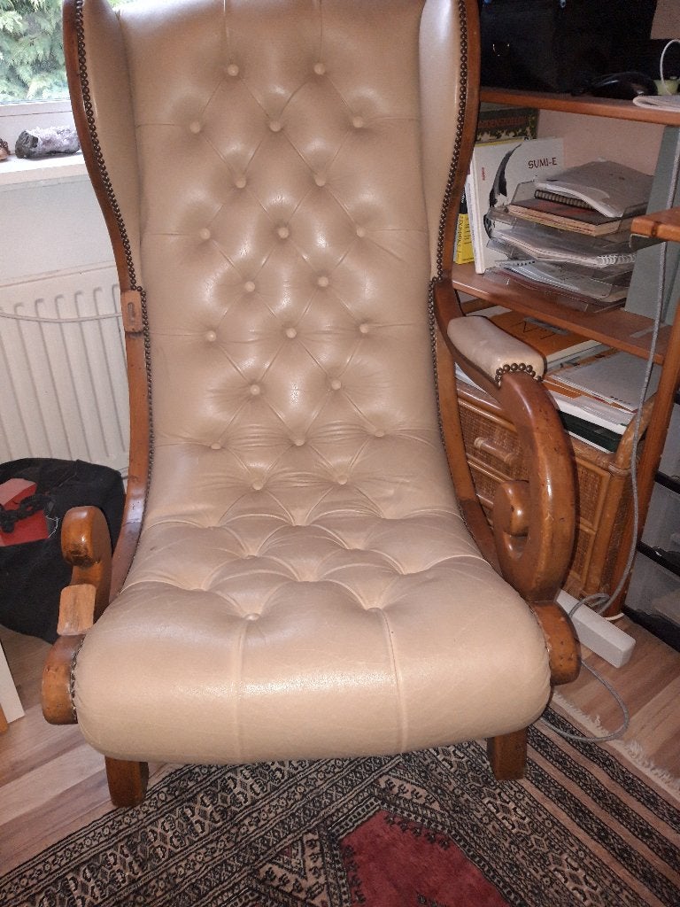 chesterfield stoel, Huis en Inrichting, Fauteuils, Ophalen, Gebruikt, Chesterfield, 75 tot 100 cm