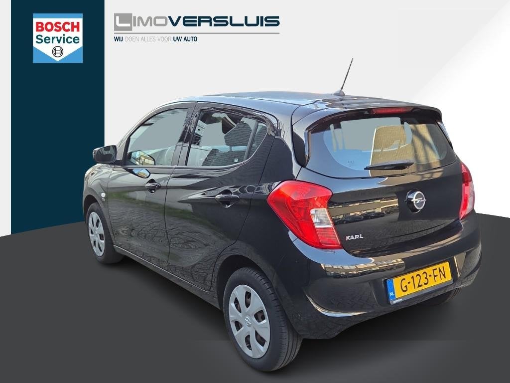 Opel KARL 1.0 ecoFLEX 120 Jaar Edition Airco | Cruise Contro, 839 kg, Stof, Gebruikt, Zwart