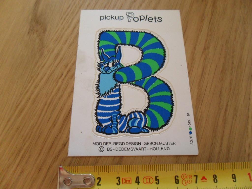 sticker groot pickup poplets letter B groen/blauw, Verzamelen, Stickers, Zo goed als nieuw, Ophalen