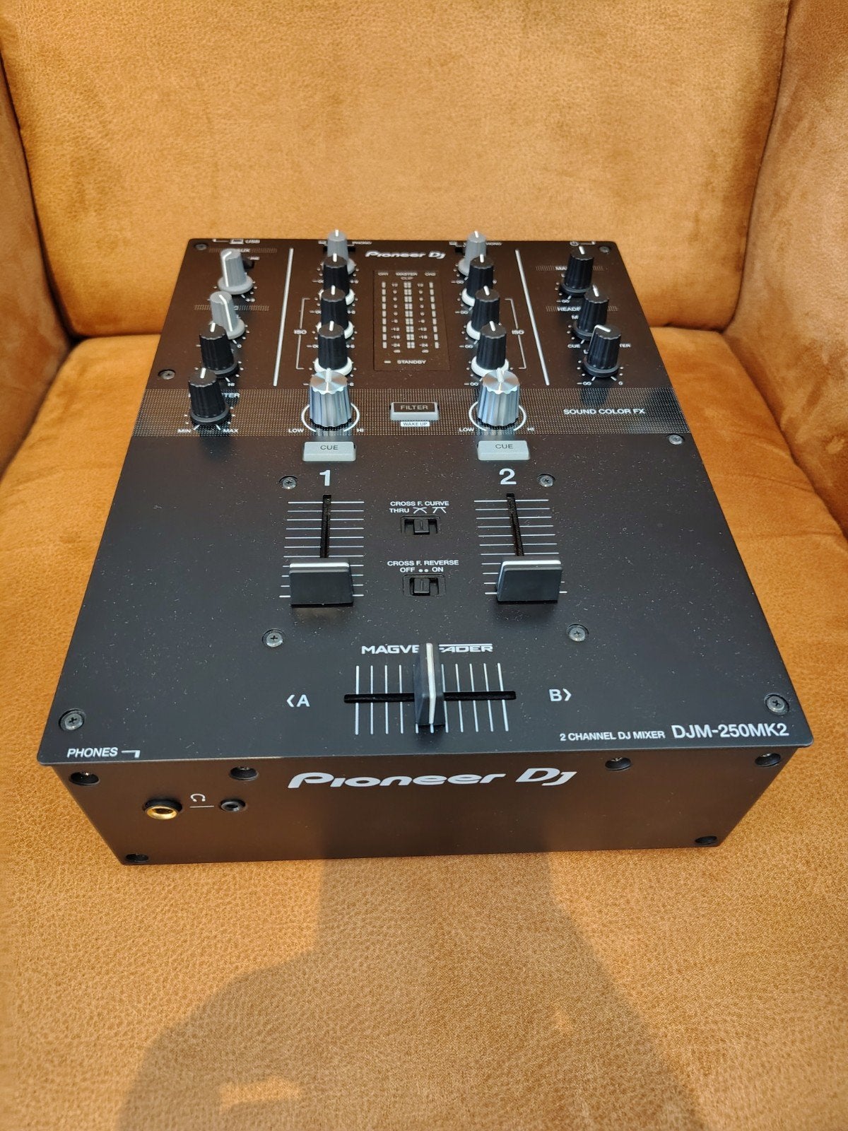 Pioneer DJM-250MK2 2-kanaals DJ-mixer, Ophalen of Verzenden, Zo goed als nieuw, Minder dan 5 kanalen, Microfooningang