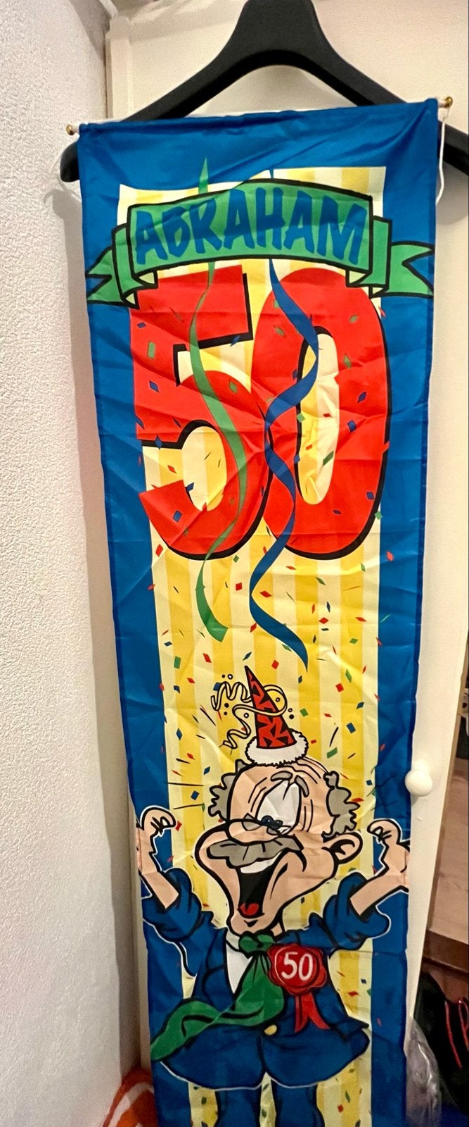 Abraham 50 jaar banner - Feestversiering, Ophalen of Verzenden, Zo goed als nieuw, Versiering, Abraham of Sarah