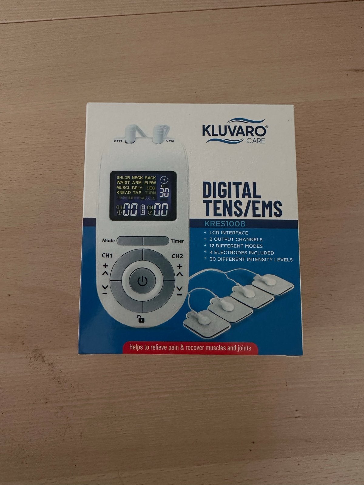 Kluvaro Digitale TENS/EMS Spierstimulator - Pijnverlichting, Sport en Fitness, Ophalen of Verzenden, Nieuw, Apparaat
