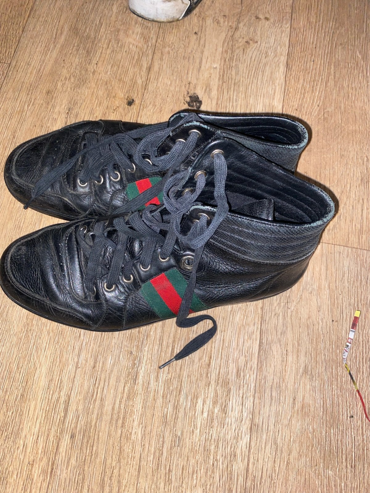 Gucci sneakers - Zwart leer, gedragen, Ophalen, Gedragen, Zwart, Sneakers of Gympen