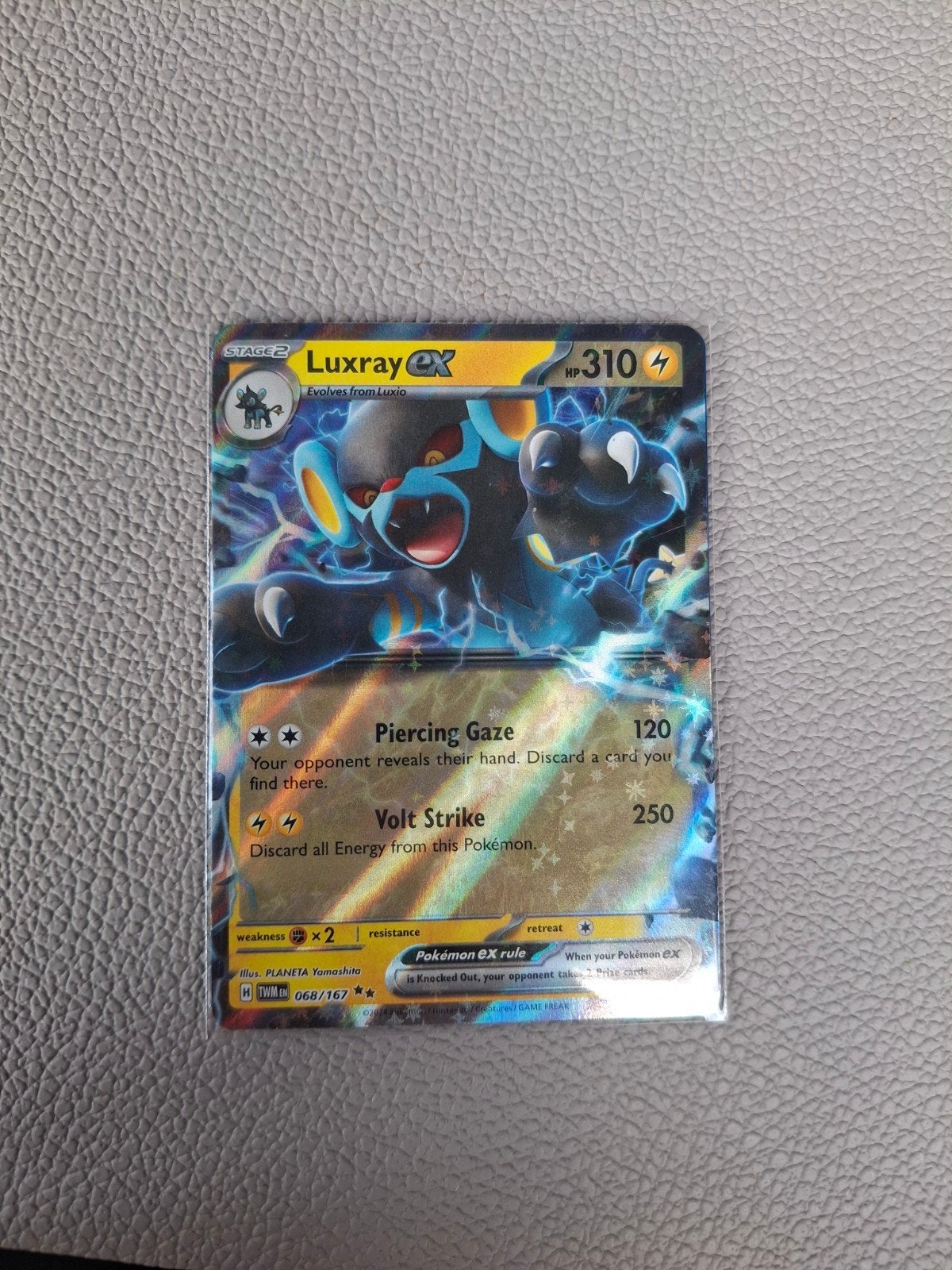 Luxray EX Pokémon Kaart - TWM 068/167, Ophalen of Verzenden, Zo goed als nieuw, Losse kaart, Foil