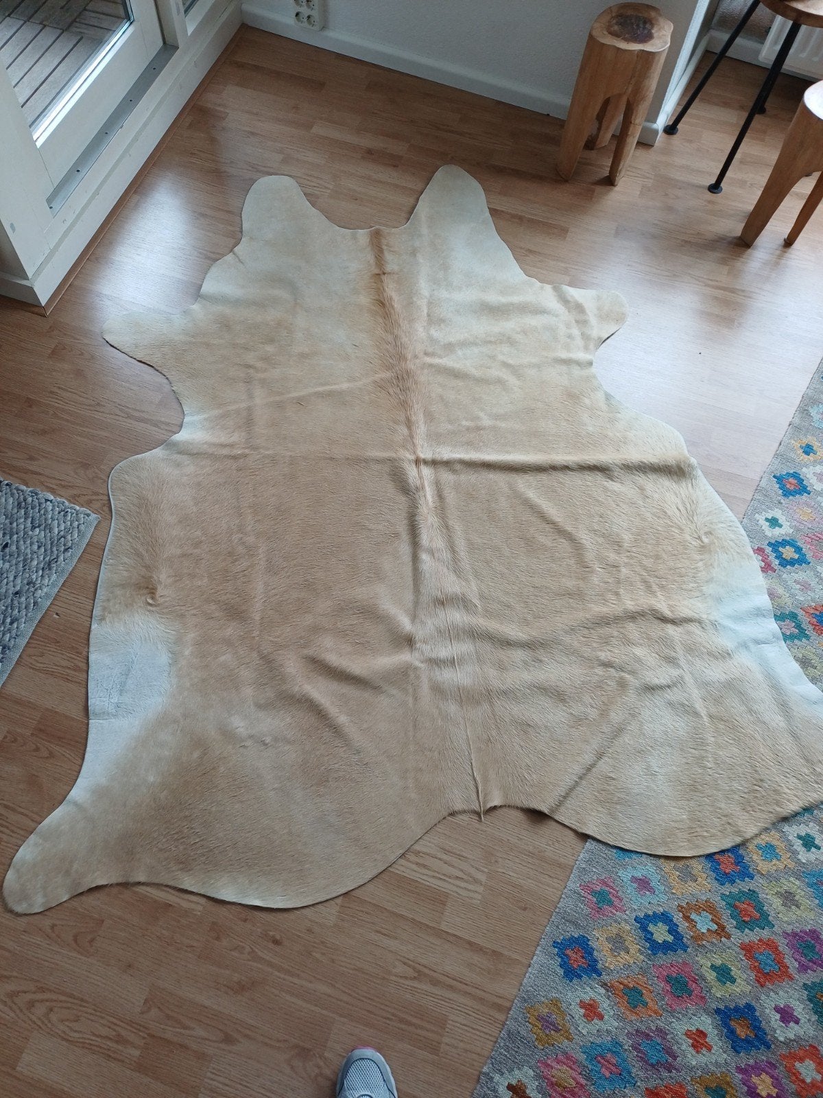 Bruine koeienhuid vloerkleed, Ophalen, Rechthoekig, 200 cm of meer, 200 cm of meer