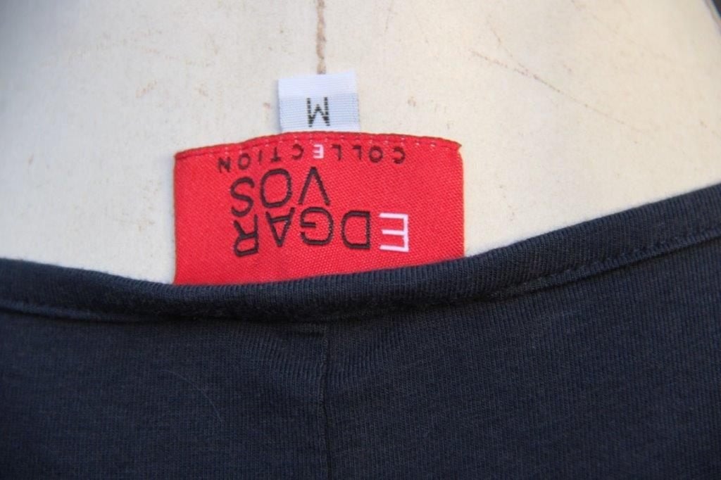 Overslagjurk donkerblauw Edgar Vos mt M Vaste prijs, Kleding | Dames, Maat 38/40 (M), Blauw, Zo goed als nieuw, Onder de knie