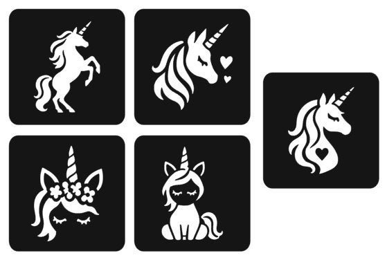 Glittertattoo sjablonen stencils unicorn, Ophalen of Verzenden, Nieuw, Schmink, Overige