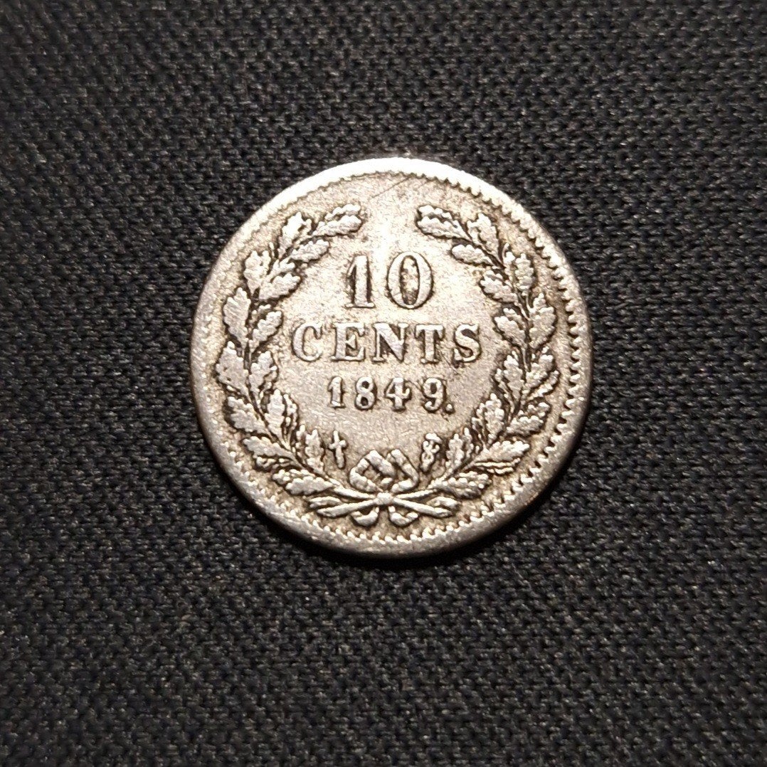 10 cent 1849, Verzenden, Zilver, 10 cent, Losse munt