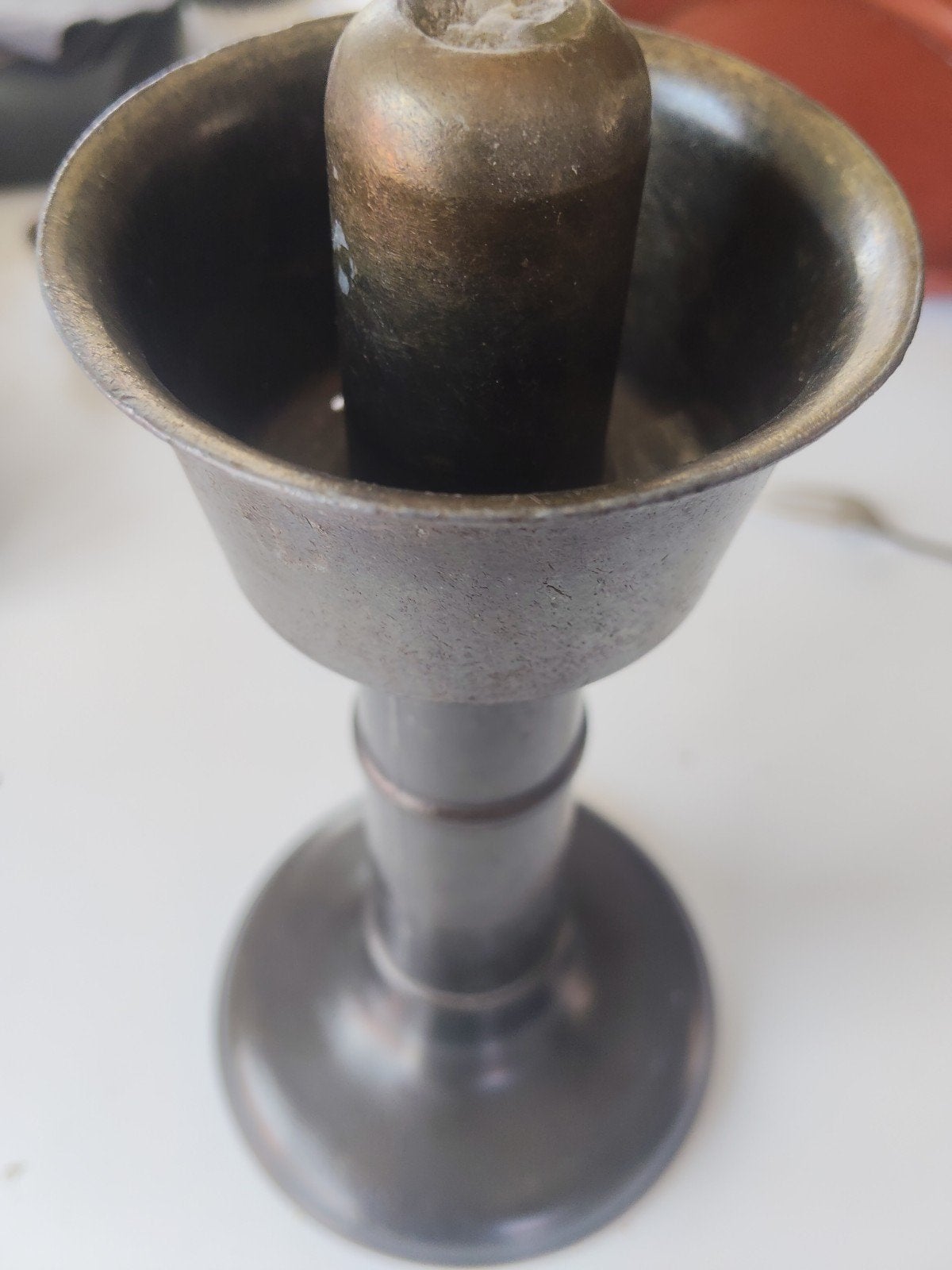 Antieke Messing Schuifkandelaar (19e Eeuw), Antiek en Kunst, Ophalen of Verzenden