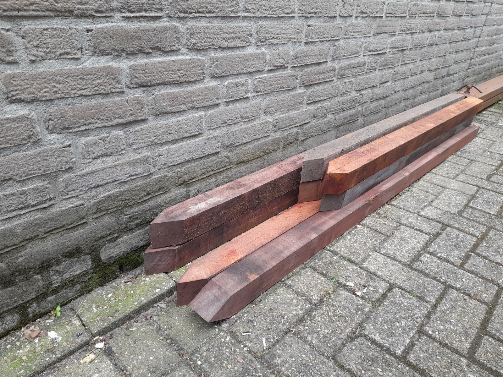 Hardhouten palen 7x7 cm, B-keus, tuinpaal, balk, hardhout, Ophalen, Palen, Nieuw, Hardhout