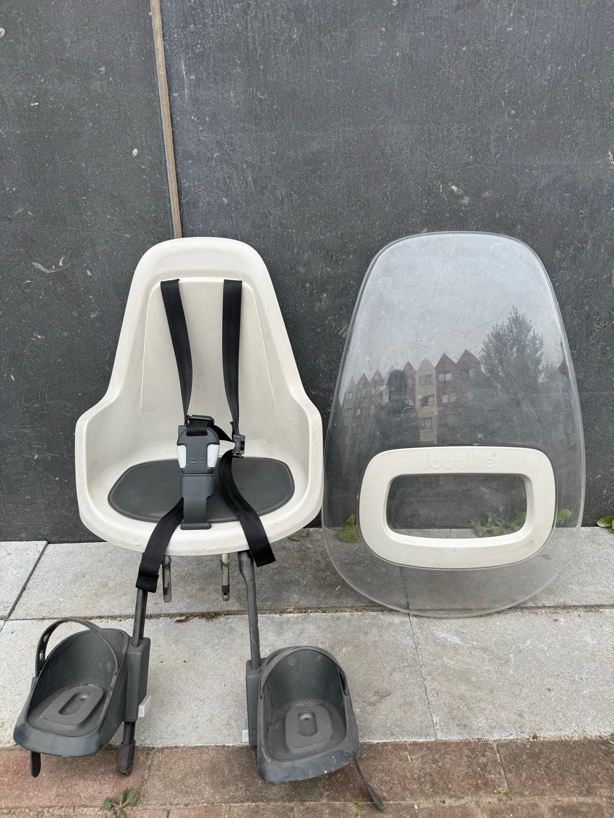 Bobike GO mini voorzitje / fietsstoel met windscherm, Ophalen, Voorzitje, 0 t/m 13 kg, Gebruikt