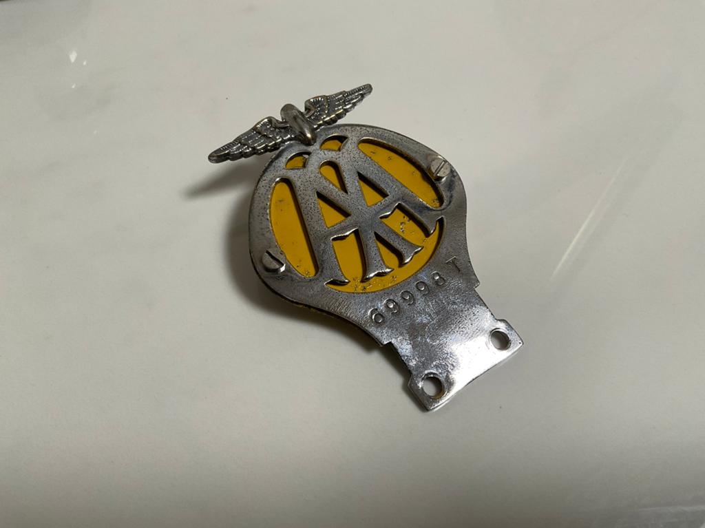 Car Badge A.A. Uit Engeland ca 1930, Ophalen of Verzenden, Zo goed als nieuw