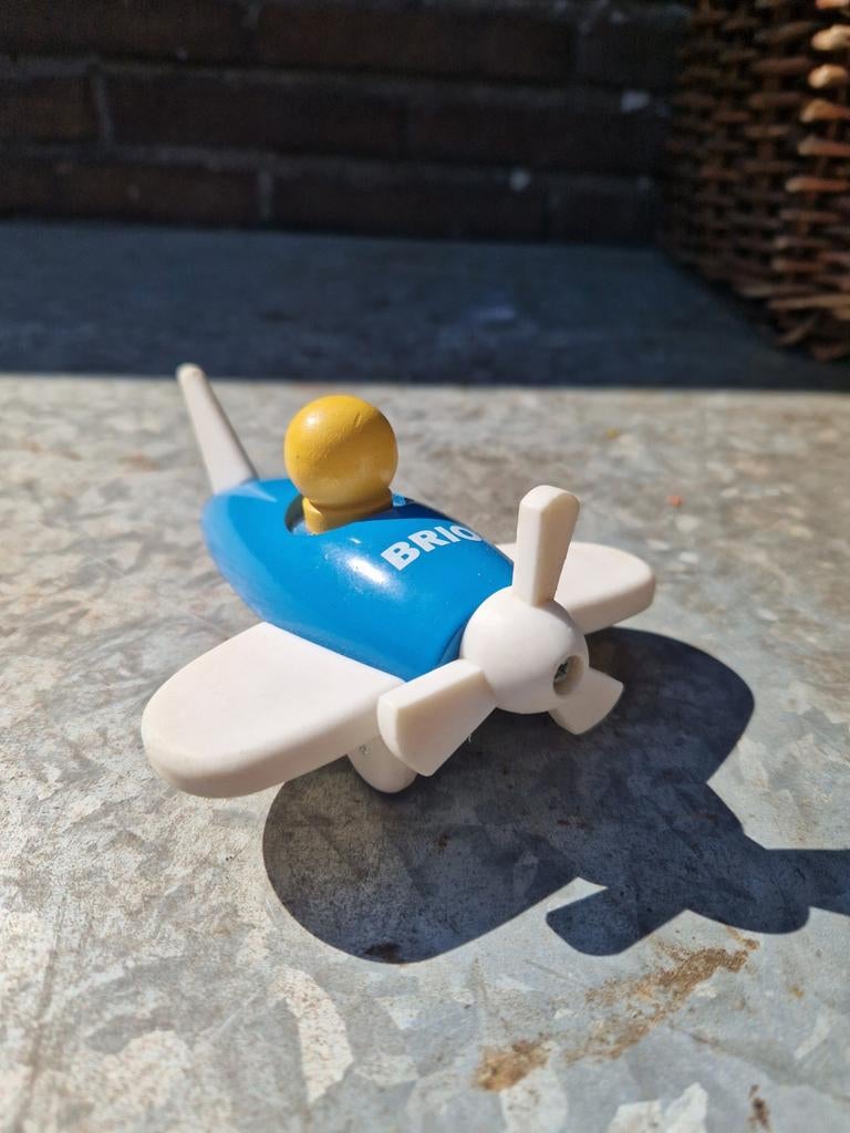 Brio vliegtuigje met piloot - Blauw/Wit, Ophalen of Verzenden, Gebruikt, Overige typen