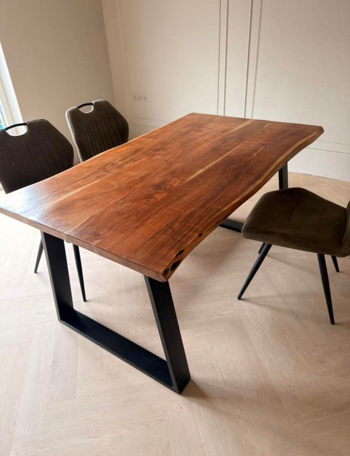Hout eettafel, Huis en Inrichting, Tafels | Eettafels, Ophalen of Verzenden, Rechthoekig, 50 tot 100 cm
