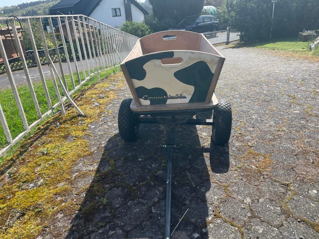 Houten bolderkar met koeienprint - Convertible, Caravans en Kamperen, Bolderkarren, Gebruikt, Ophalen