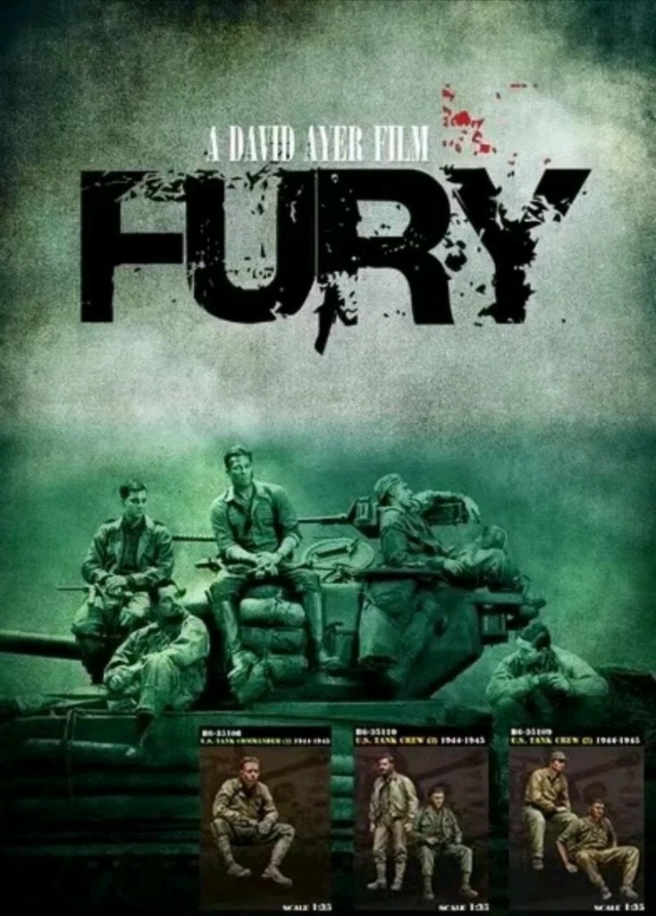 Fury Resin Kit 1:35 WWII U.S. "Fury" Tank Crew 5 Figures, Ophalen of Verzenden, Nieuw, 1:35 tot 1:50, Figuur of Figuren