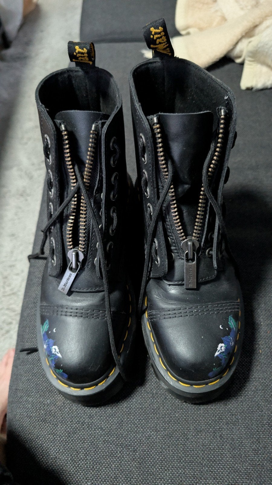 Originele Dr. Martens Sinclair Mystic Floral Print, Ophalen, Zwart, Lage of Enkellaarzen, Dr. Martens