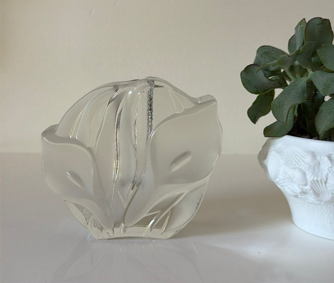Walther glas solifleur vaas lelie, Overige kleuren, Ophalen of Verzenden, Minder dan 50 cm, Glas