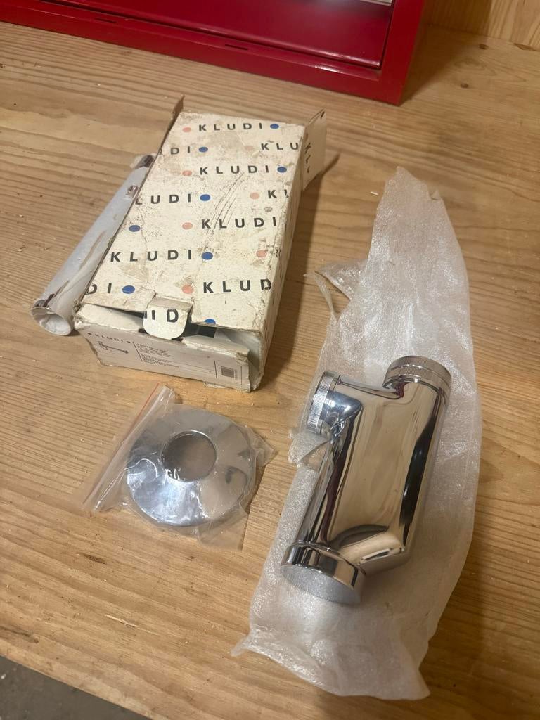 Kludi WT- u. Bidet-Sifon Fl.-Geruchverschluss Chroom, Ophalen, Nieuw, Chroom, Wastafel