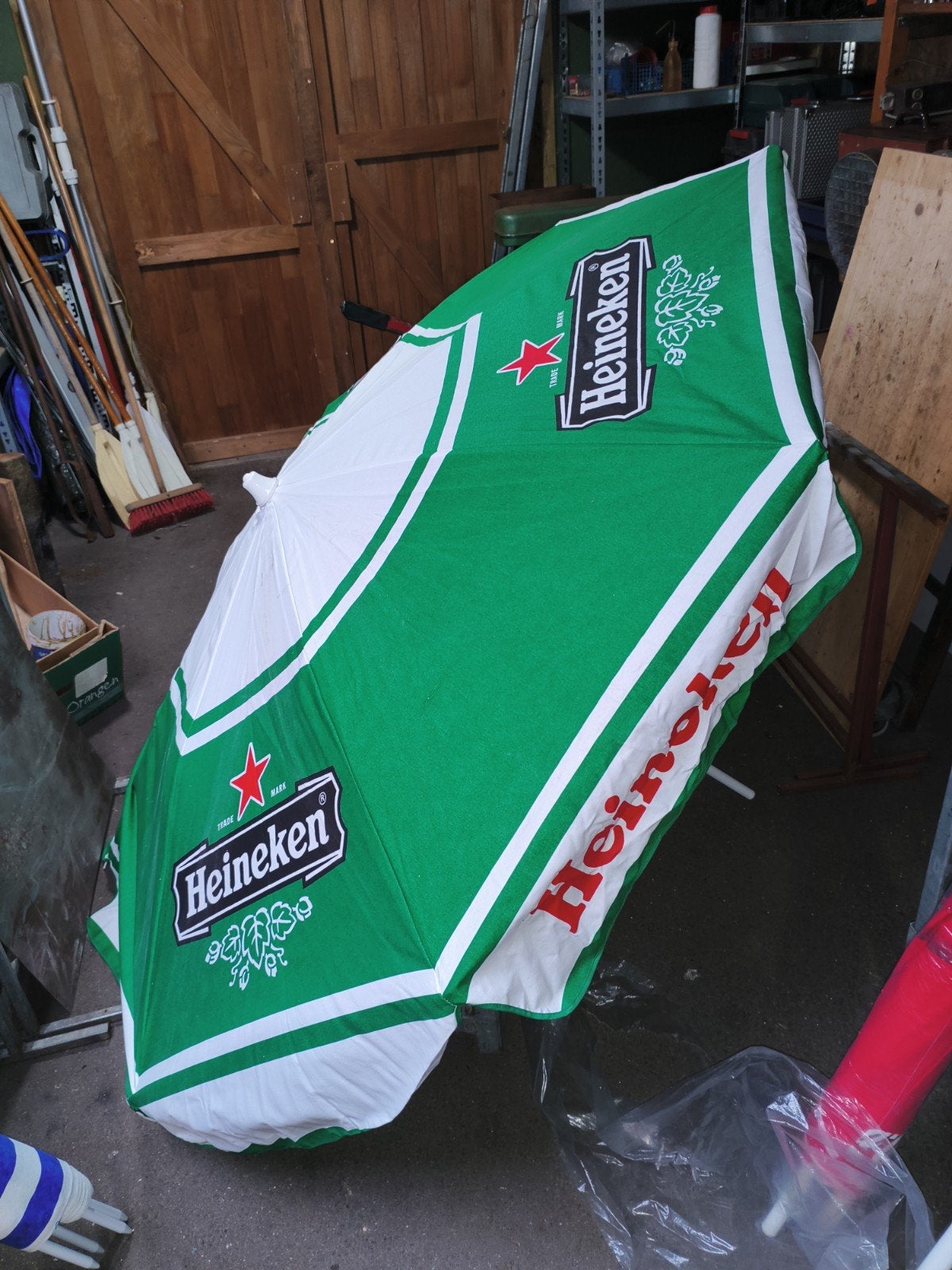 Nieuwe Heineken parasol - Old stock, Ophalen of Verzenden, Nieuw, Stokparasol