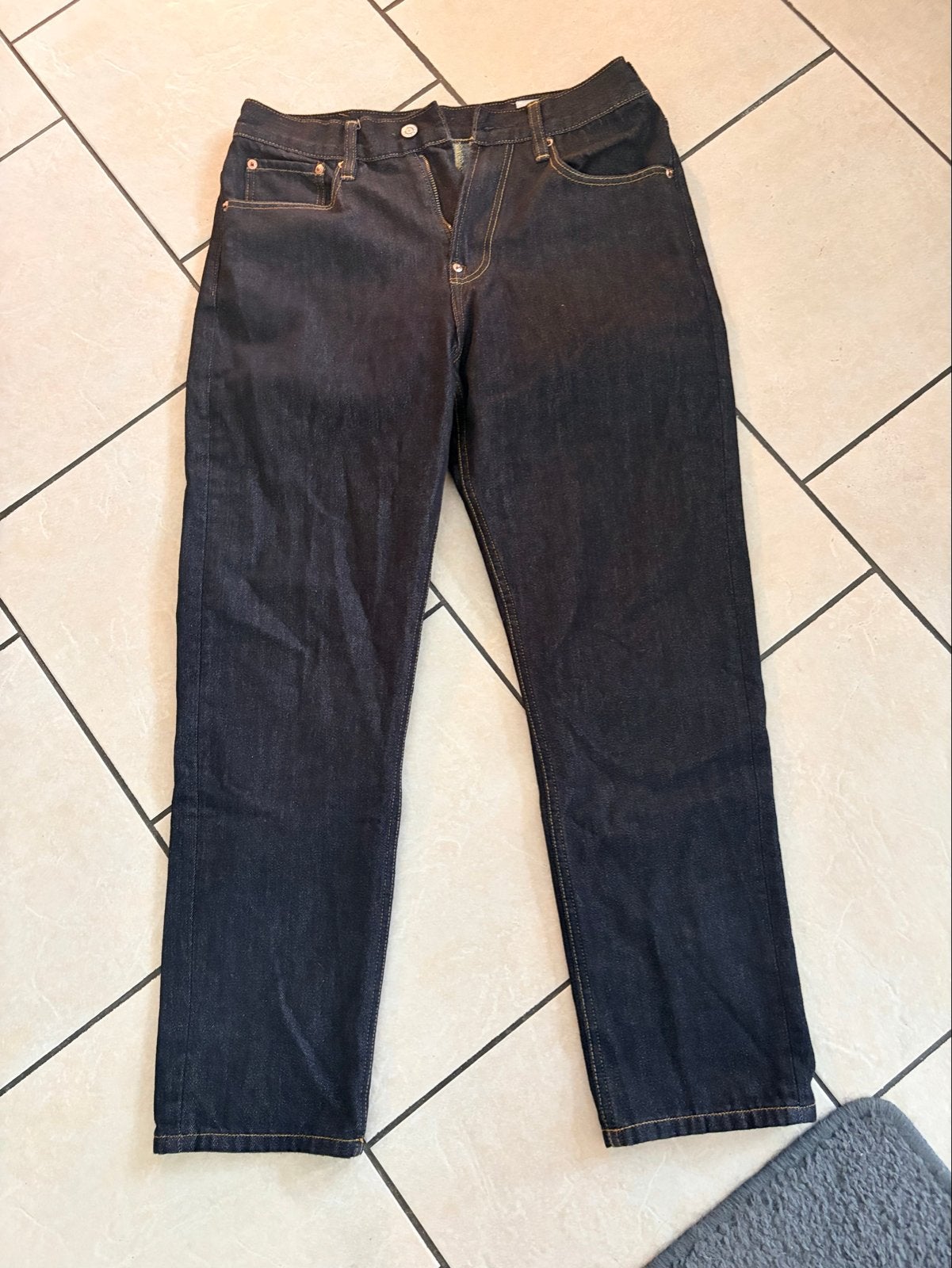 Evisu Jeans - Donkerblauw met opvallende achterkant, Ophalen, Zo goed als nieuw, Blauw, W32 (confectie 46) of kleiner