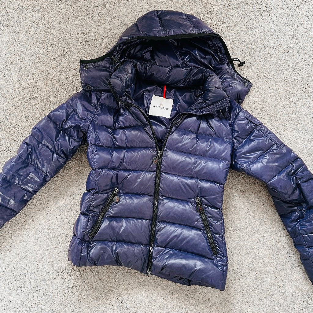 Moncler winterjack, Blauw, Moncler, Ophalen of Verzenden, Maat 36 (S)