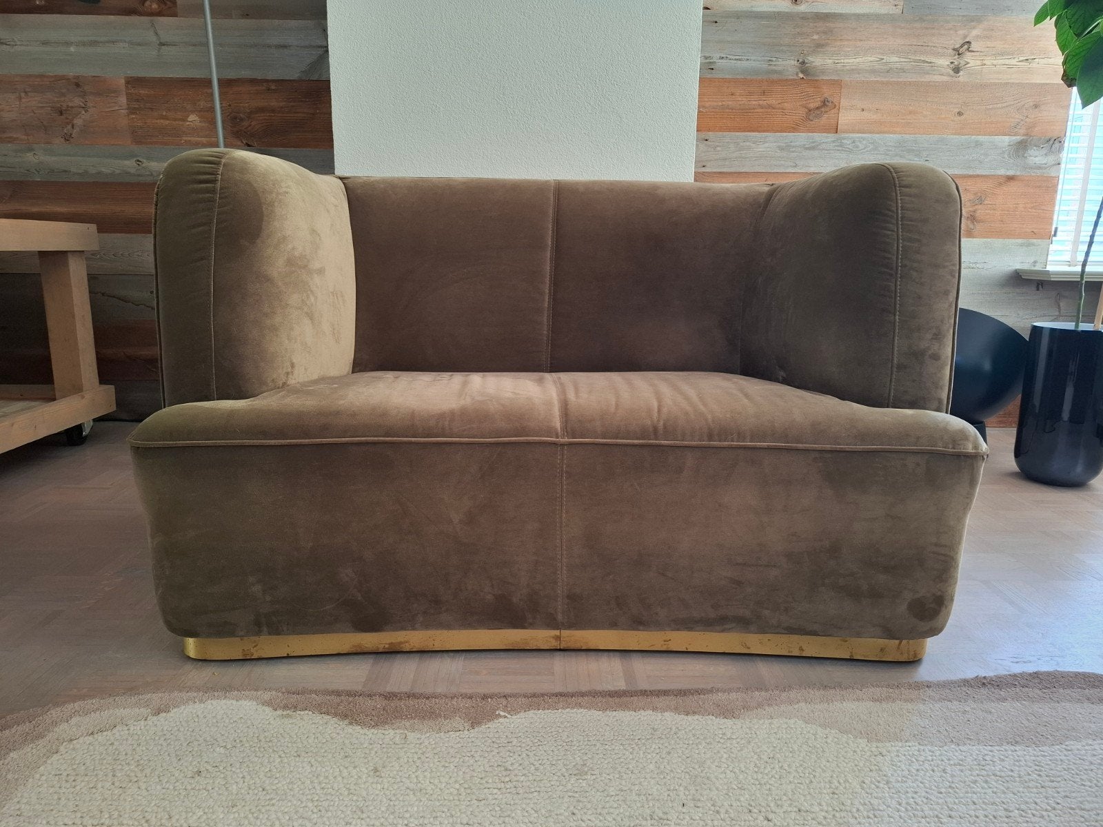 Keijser&Co Fauteuil Parker 2-zits bank in fluweel, Ophalen, Gebruikt, Tweepersoons, 75 tot 100 cm