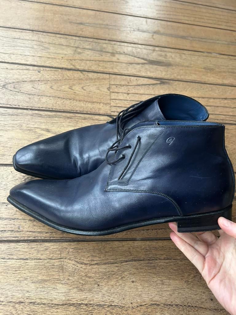 Greve maat 10 leer 44,5 nette schoenen zgan, Ophalen of Verzenden, Zo goed als nieuw, Blauw