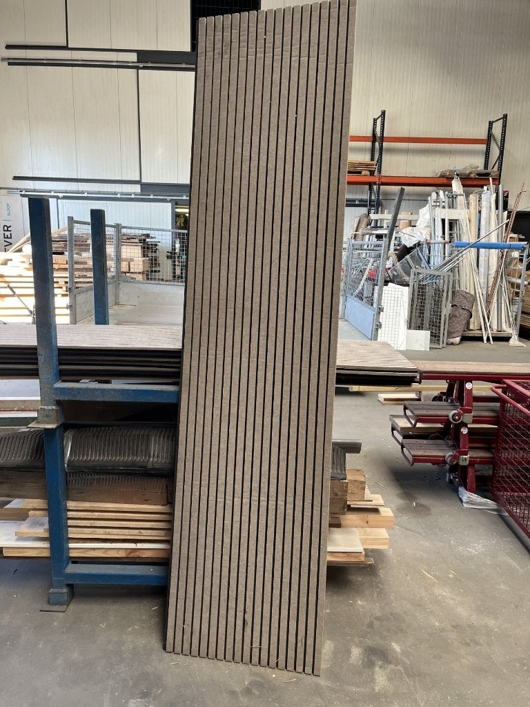 Akoestische vilten grijszwarte wandpanelen, Meerkleurig, Textiel, 240 cm, 60 cm