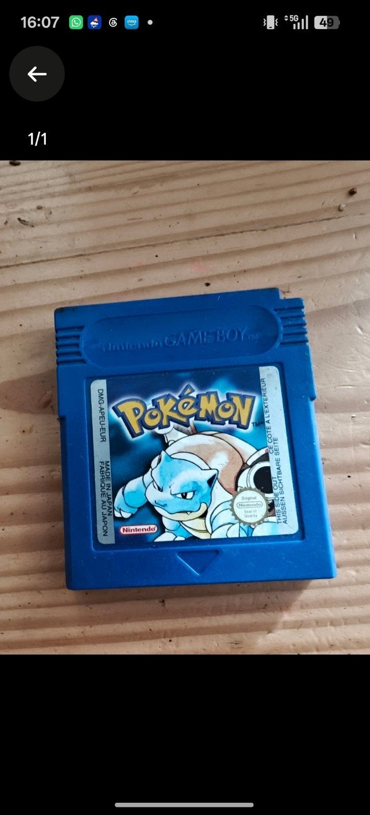 Pokémon blauw gameboy color origineel, Spelcomputers en Games, 1 speler, Ophalen of Verzenden, Zo goed als nieuw, Role Playing Game (Rpg)