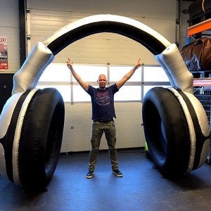 Grote opblaasbare hoofdtelefoon voor evenementen, Ophalen, Zo goed als nieuw