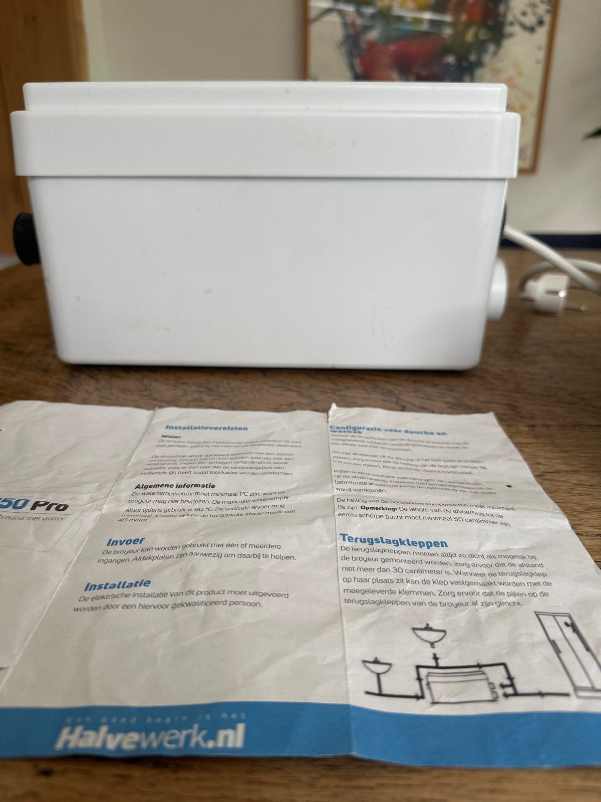 Douchebroyeur vuilwaterbroyeur Halvewerk Flush 250 Pro, Ophalen of Verzenden, Zo goed als nieuw, Douche
