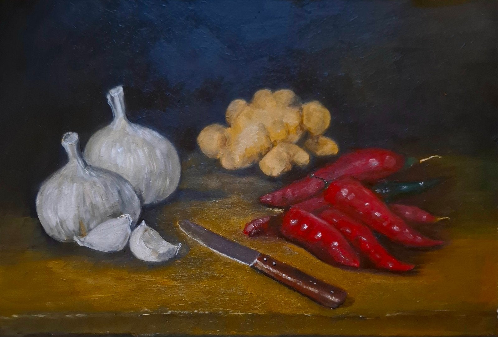 schilderij stilleven groenten, Verzamelen, Ophalen of Verzenden, Poppenhuis