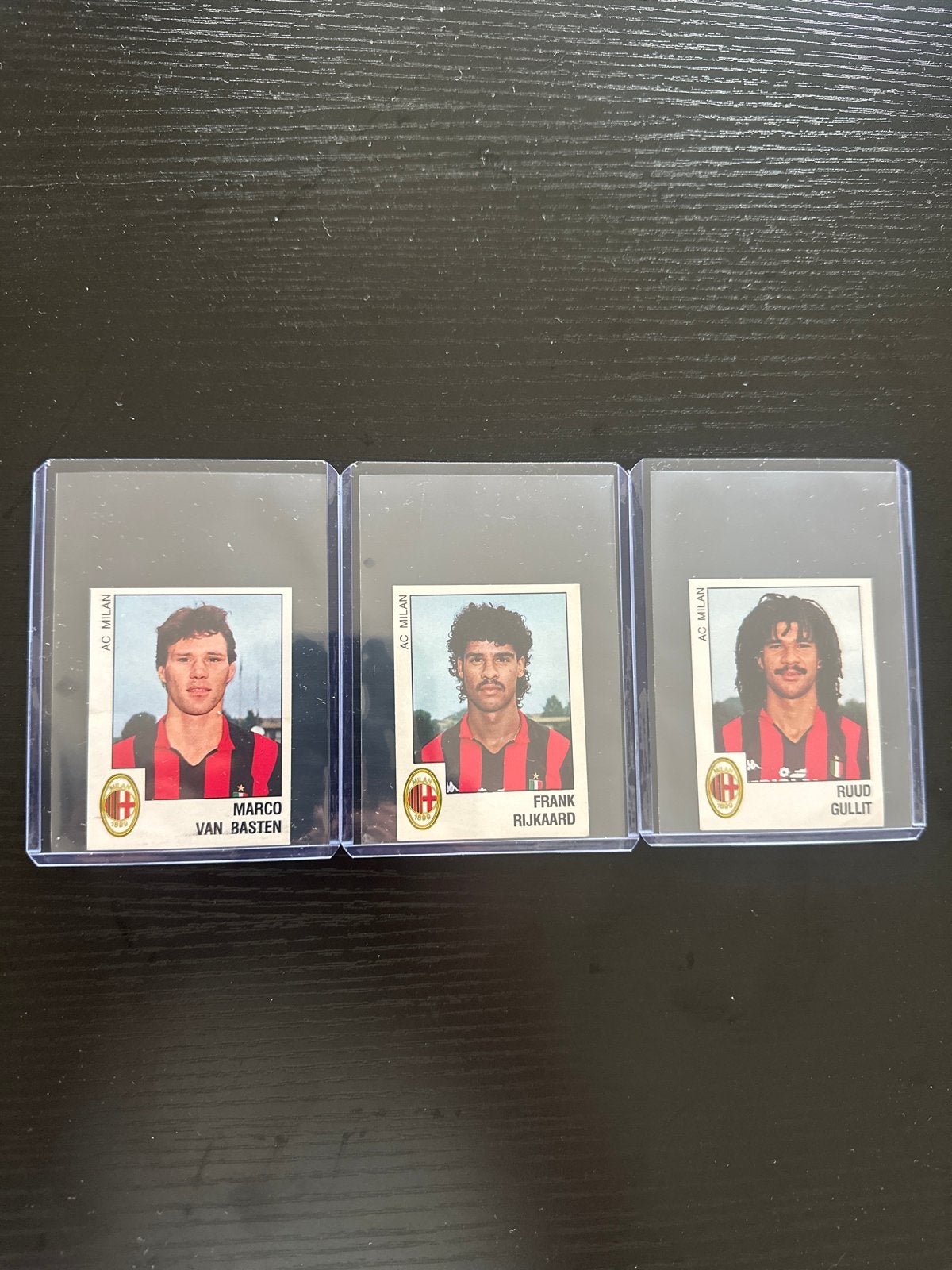Panini Voetbal 89 AC Milan Trio: Gullit, Rijkaard, Van Baste, Ophalen of Verzenden, Zo goed als nieuw, Meerdere plaatjes