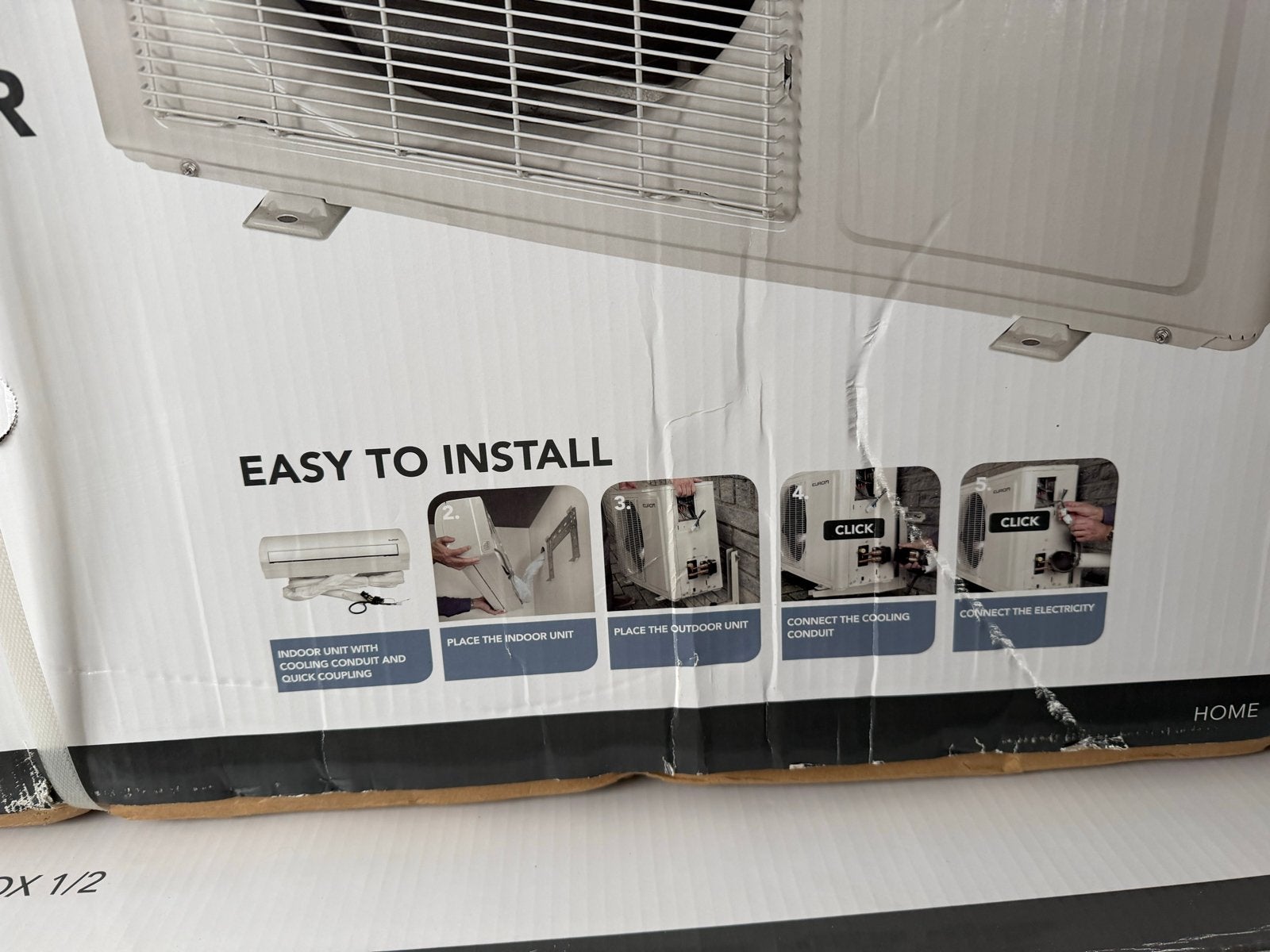 Eurom AC12 Quick Install Split Airco - 100-120m³ - Nieuw, Ophalen, Nieuw, Koelen en Ontvochtigen, 100 m³ of groter