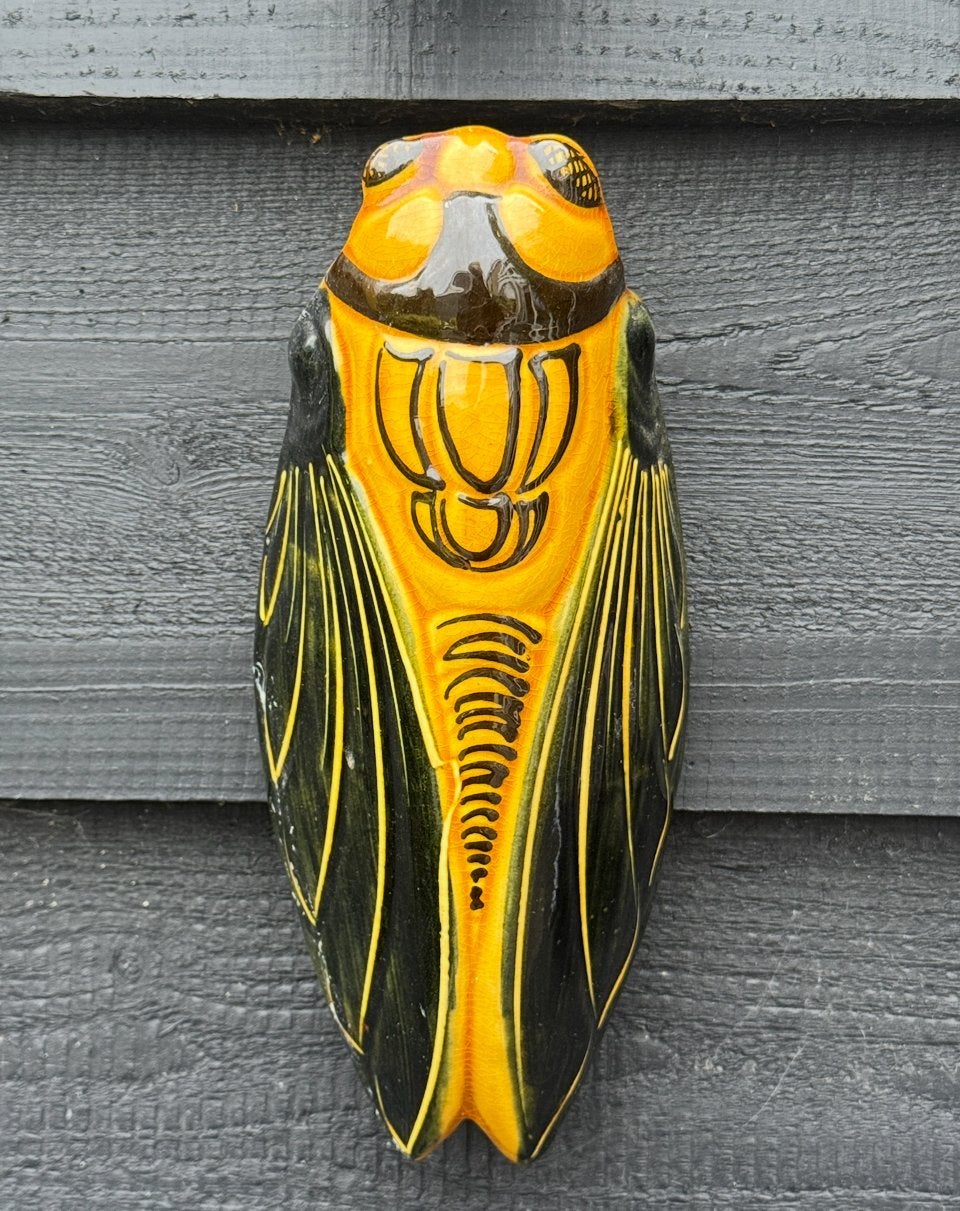 Cicade Cigale vintage keramiek muurvaas, Antiek en Kunst, Ophalen of Verzenden