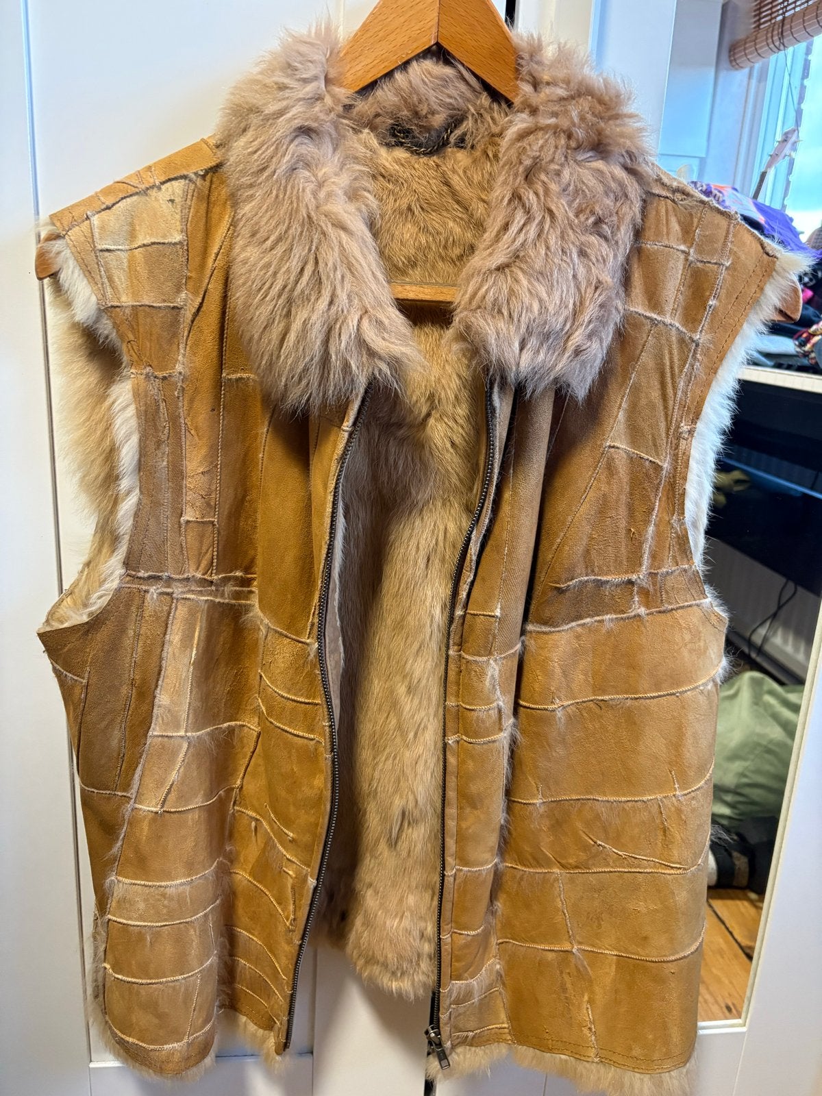 Luxe Leren en Bonten Gilet van Concept UK, Ophalen of Verzenden, Gedragen, Maat 46/48 (XL) of groter, Bruin