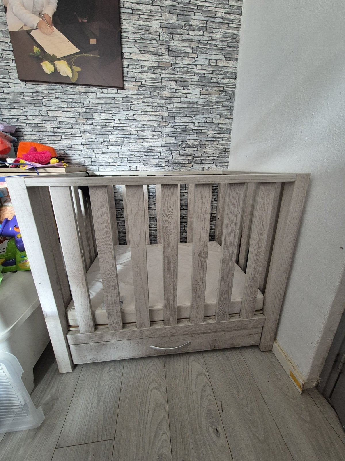 TWF Box met opberglade + matras – licht eiken, Kinderen en Baby's, Boxen, Ophalen, Gebruikt