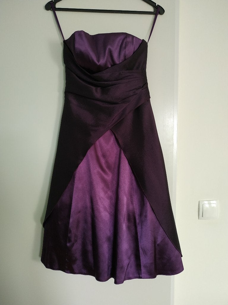 Cocktail jurk donkerpaars, Galajurk maat 34/S partydress, Galajurk, Paars, Ophalen of Verzenden, Zo goed als nieuw