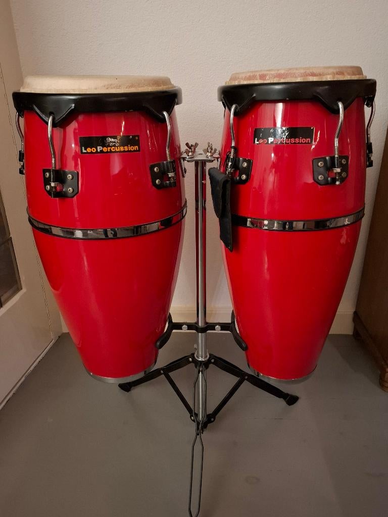 Leo Percussion conga set rood, Muziek en Instrumenten, Ophalen, Gebruikt, Trommel