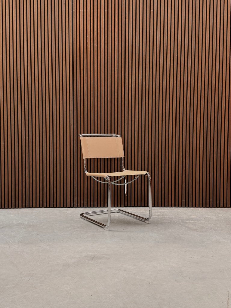 Thonet S33 stoel kernleder beige, Ophalen of Verzenden