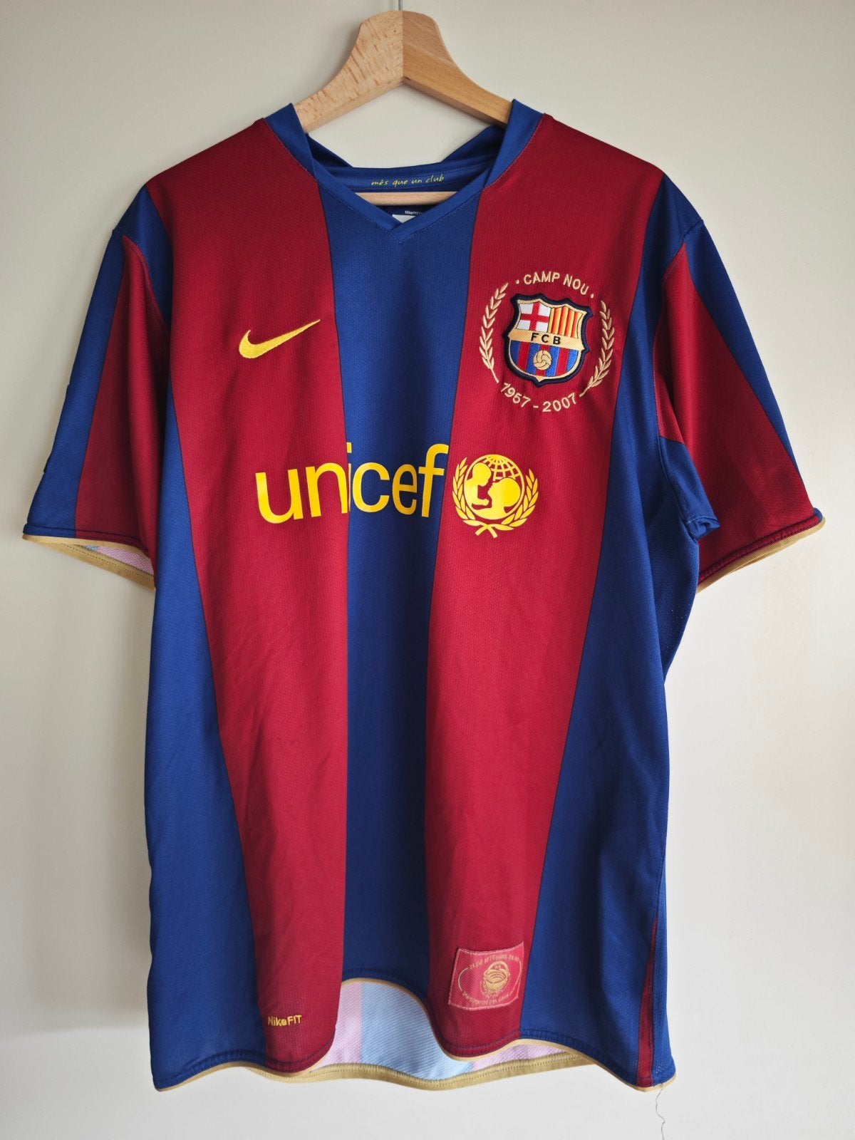 FC Barcelona Thuisshirt 2007 (Camp Nou 50 jaar) Large, Maat 52/54 (L), Nike, Ophalen of Verzenden, Zo goed als nieuw