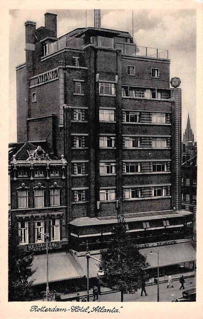 Rotterdam Hotel Atlanta Coolsingel Aert v. Nesstr. Jaren 30, Ophalen of Verzenden, 1920 tot 1940, Ongelopen, Zuid-Holland