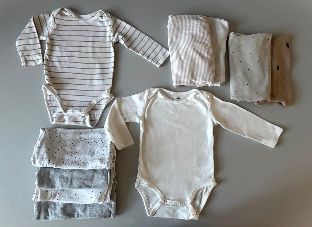 H&M rompers maat 68 – 10 stuks – 100% biologisch katoen, Kinderen en Baby's, Babykleding | Maat 68, Nacht- of Onderkleding, Gebruikt