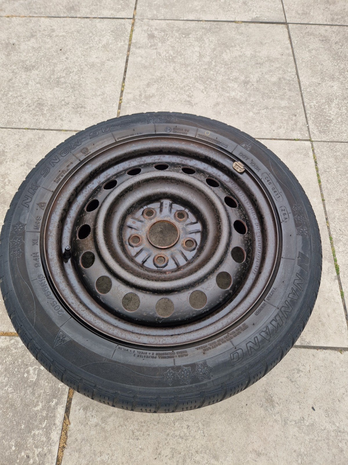 Nankang NK Snow SV-2 Winterbanden op stalen velg, Auto-onderdelen, Gebruikt, 15 inch, Banden en Velgen, Personenwagen