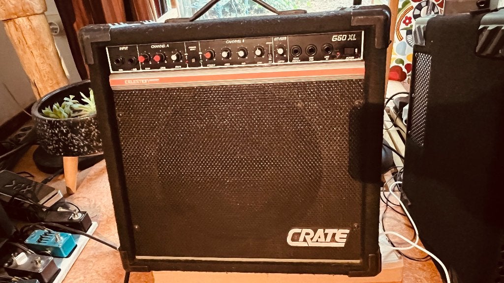 Crate 60 watt versterker met luide celestion G12M-70 speaker, Ophalen, Gebruikt, Gitaar, 50 tot 100 watt