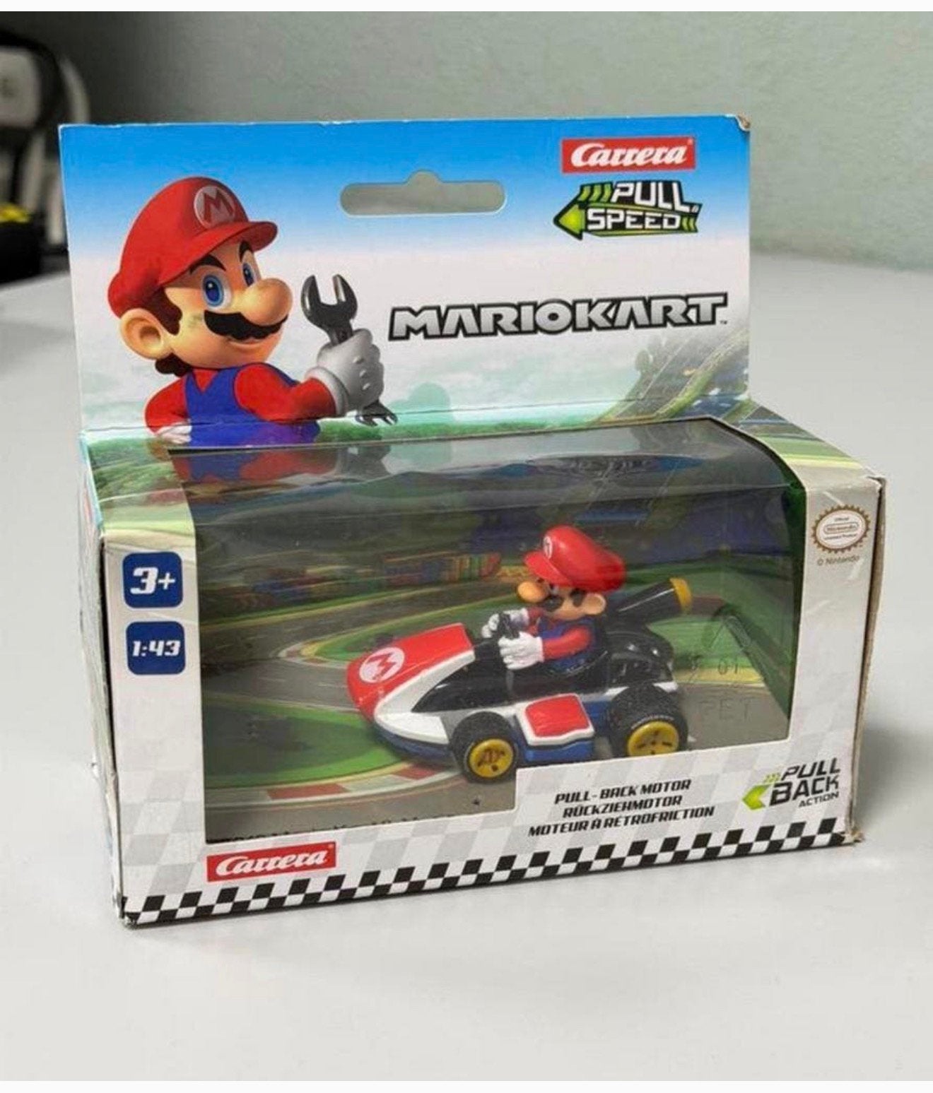 Carrera Mario Kart Pull Back Mario 1:43 Nieuw auto Nintendo, Nieuw, Ophalen of Verzenden, H, H
