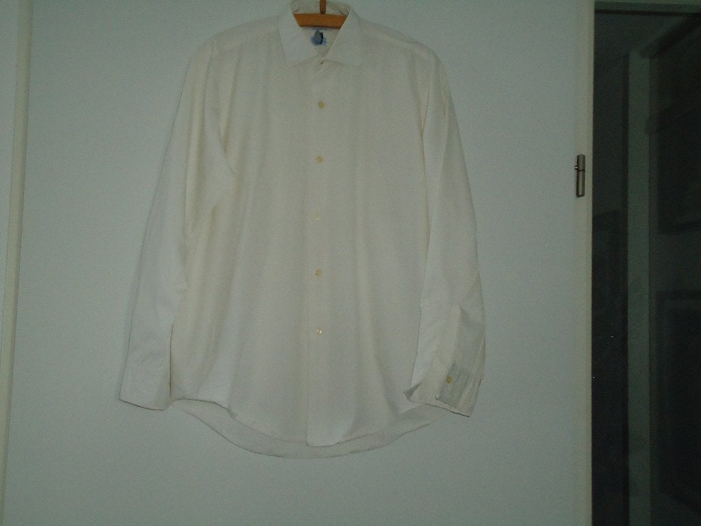 overhemd mt 37 wit , lange mouwen, Kleding | Heren, Overhemden, Ophalen of Verzenden, Zo goed als nieuw, Wit, Halswijdte 38 (S) of kleiner