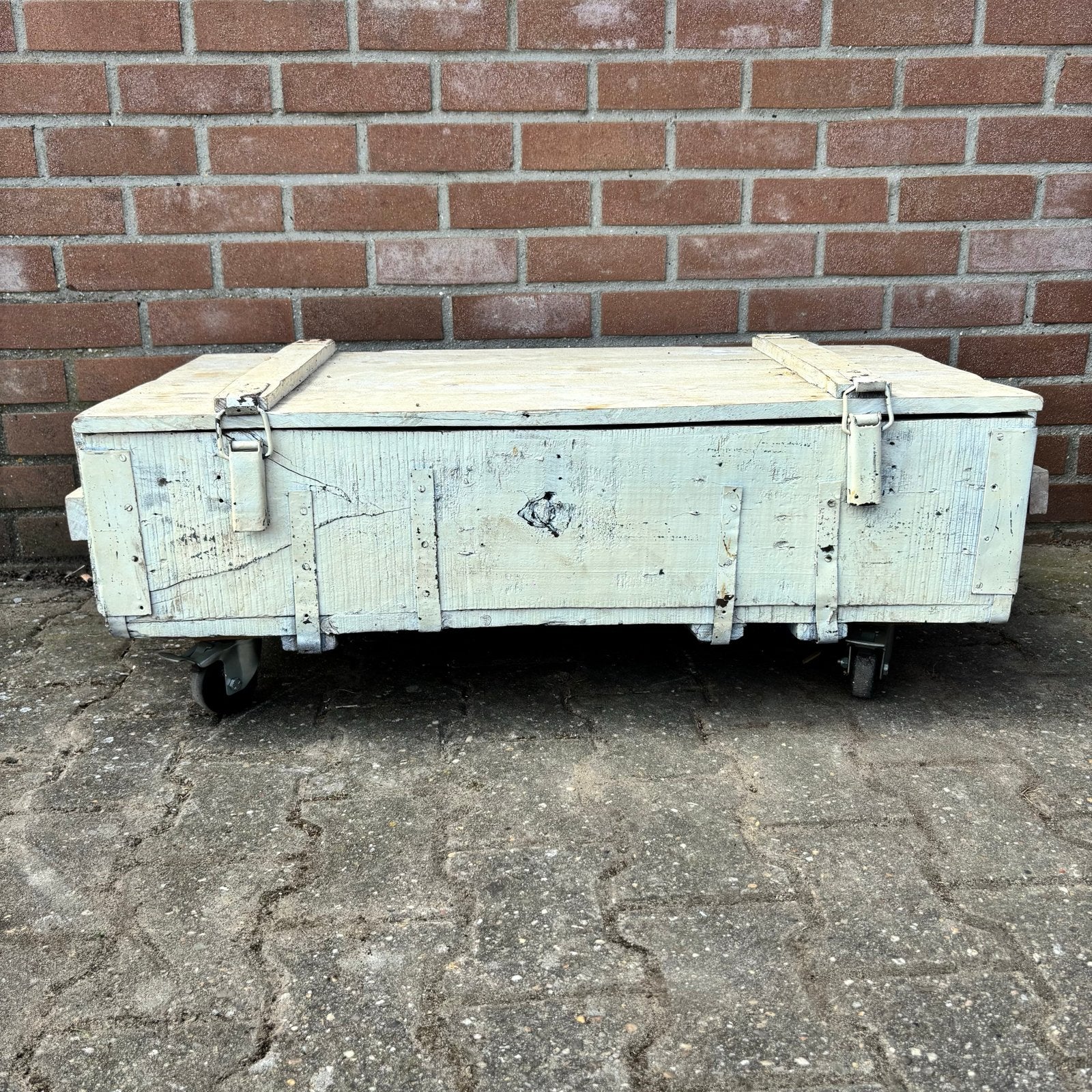 VT wonen kist op wieltjes - H 37 x B 96 x D 48 cm, Ophalen, Gebruikt, Overige houtsoorten, 75 tot 100 cm