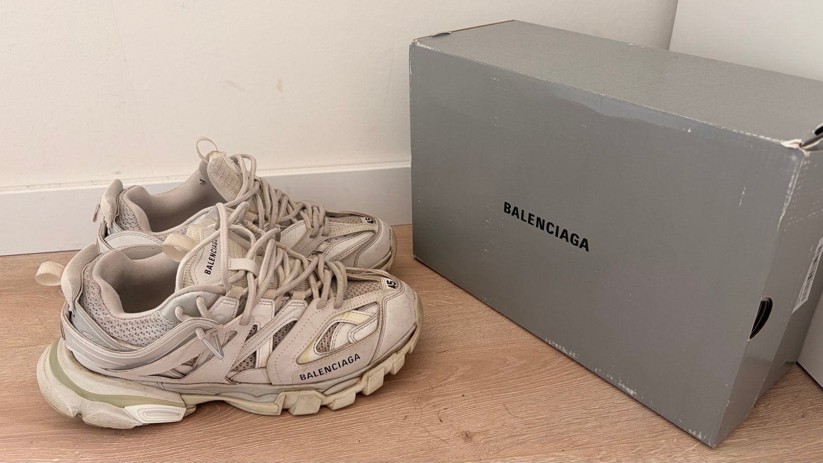 Balenciaga Tracks Wit - Maat 45 (valt als 44), Kleding | Heren, Ophalen of Verzenden, Gedragen, Wit, Sneakers of Gympen